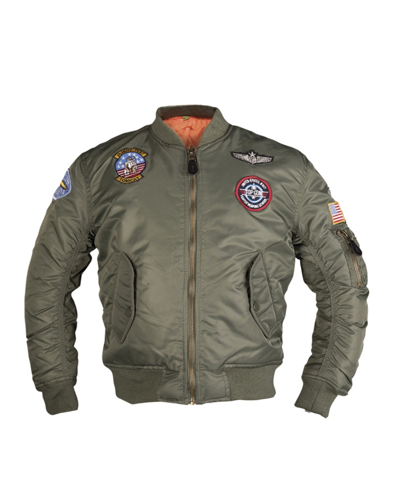 Olive Drab MA1® Kids Flight Jacket with Patches